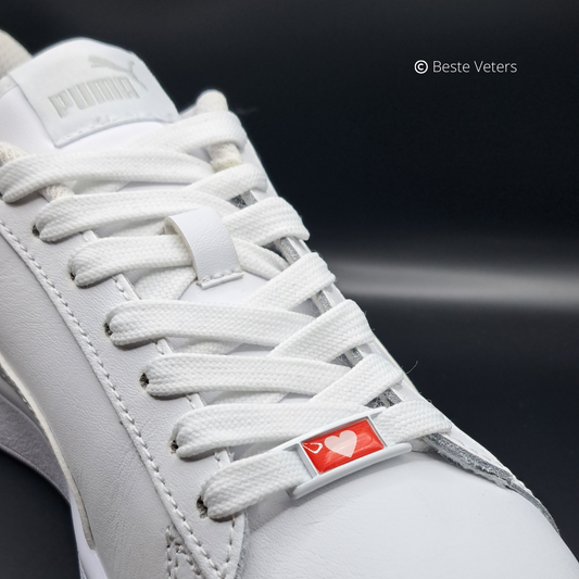 Rood & wit veter gesp met hartje