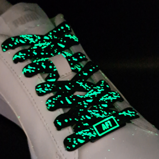 Lichtgevende Veters en Gespen Combi Zwart 120cm