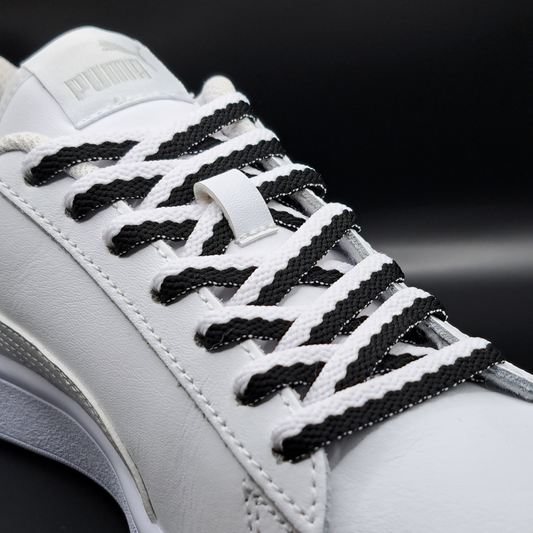 Geweven Multikleur Veters Zwart Wit 120cm