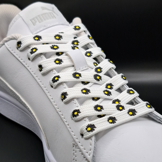 Bloem Print Madaliefjes Multikleur Wit Veters 120cm