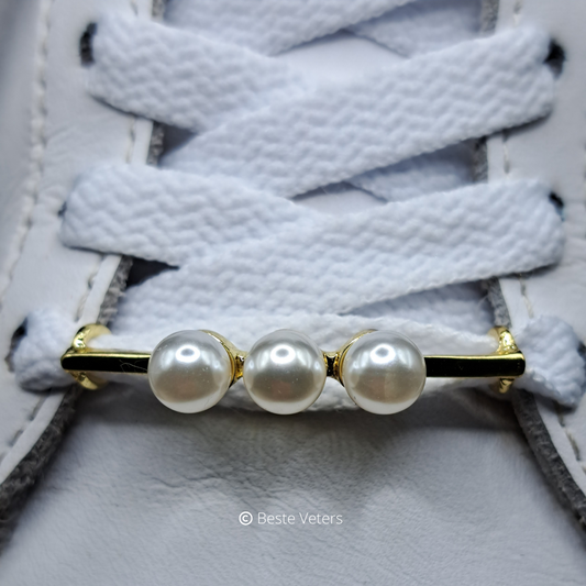 Luxe schoenveters gespen met 3 parels