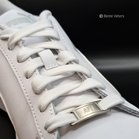 Air Force 1 gespen Mat Zilver met lichte glans