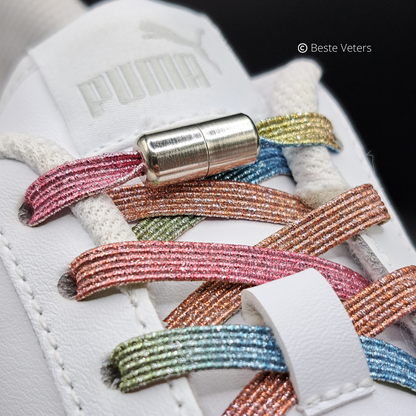 Elastische schoenveters met draaisluiting - Multikleur