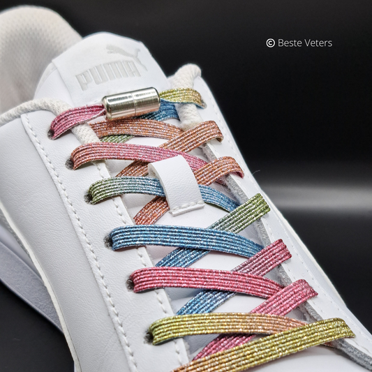 Elastische schoenveters met draaisluiting - Multikleur
