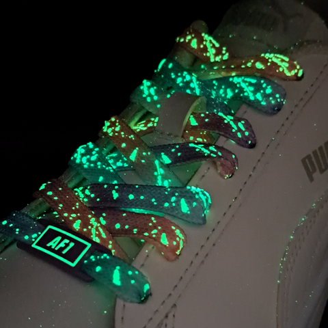Lichtgevende Veters en Gespen Combi Multikleur Lichtblauw, Lichtpaars en Lichtroze 120cm