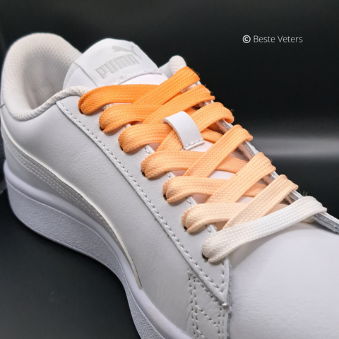 Fade Oranje naar Wit Multikleur Veters 110cm