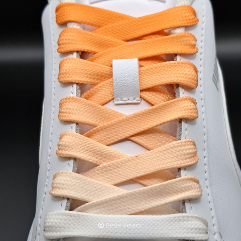 Fade Oranje naar Wit Multikleur Veters 110cm