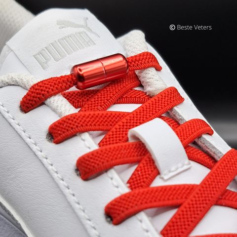 Elastische schoenveters met draaisluiting - Rood