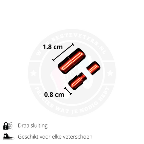 Elastische schoenveters met draaisluiting - Rood