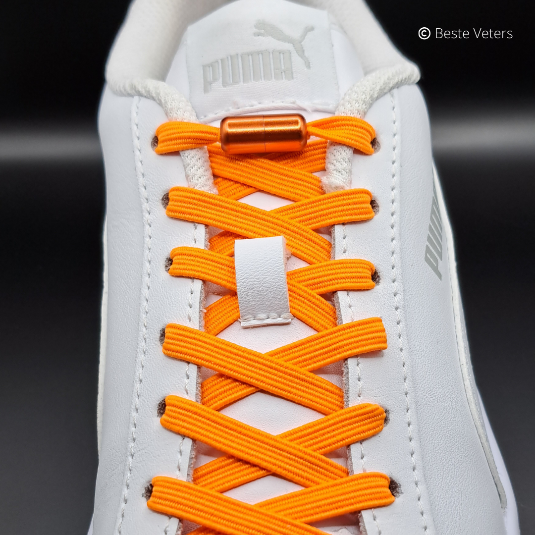 Elastische schoenveters met draaisluiting - Oranje