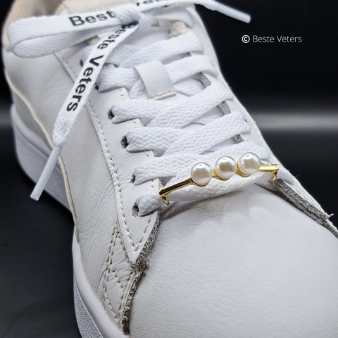 Luxe schoenveters gespen met 3 parels