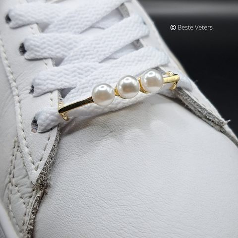Luxe schoenveters gespen met 3 parels
