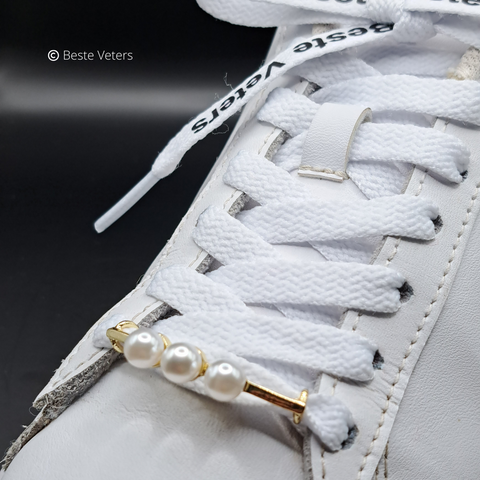 Luxe schoenveters gespen met 3 parels
