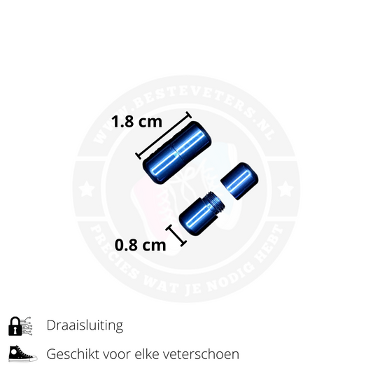 Elastische schoenveters met draaisluiting - Blauw