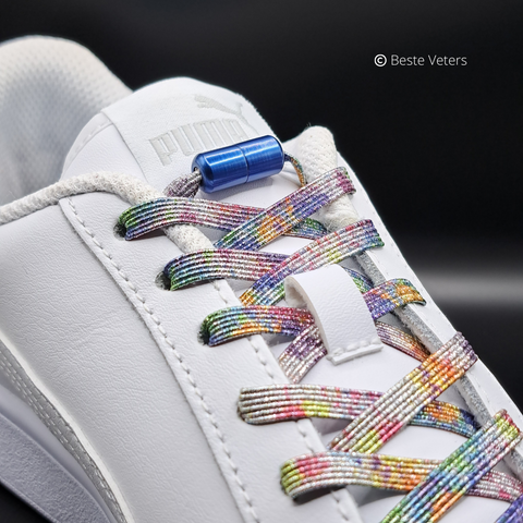 Elastische schoenveters met draaisluiting - Blauw