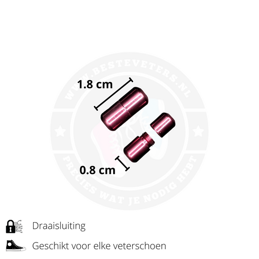 Elastische schoenveters met draaisluiting - Roze