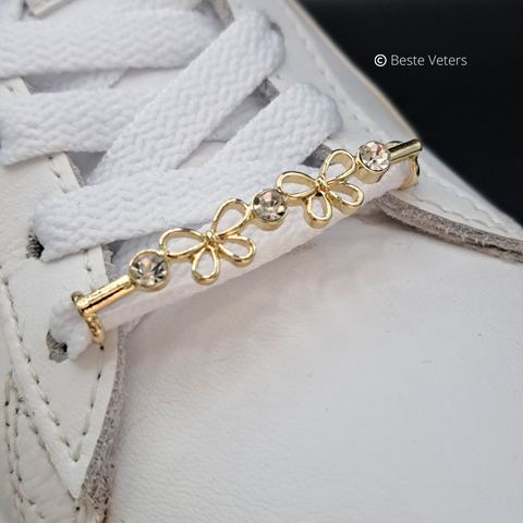 Luxe schoenveters gespen met vlinder en diamanten