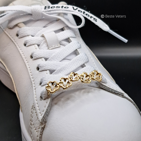 Luxe schoenveters gespen met bloemen