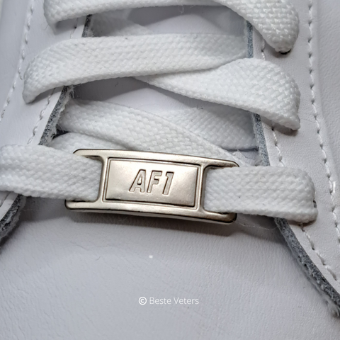 Air Force 1 gespen Mat Zilver met lichte glans